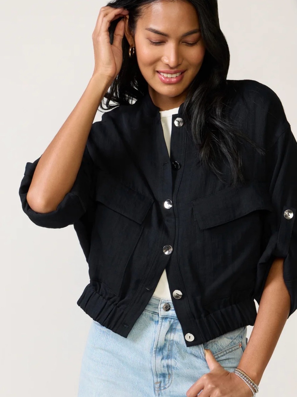 Evereve Utility Bomber Jacket NWT - Picture 3 of 8